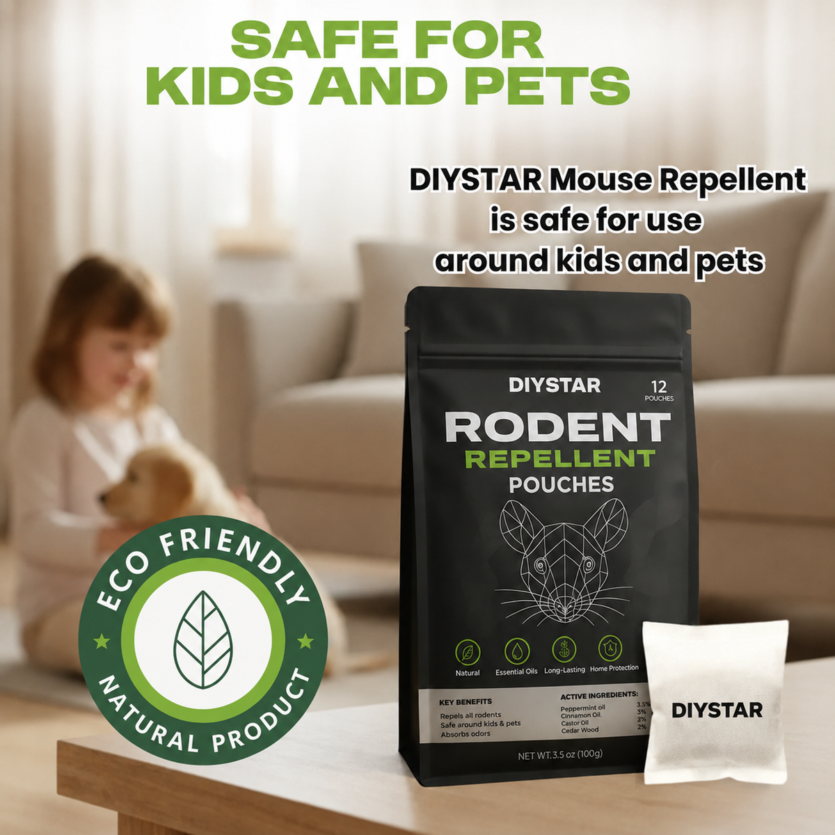 Natural Rodent Repellent Pouches